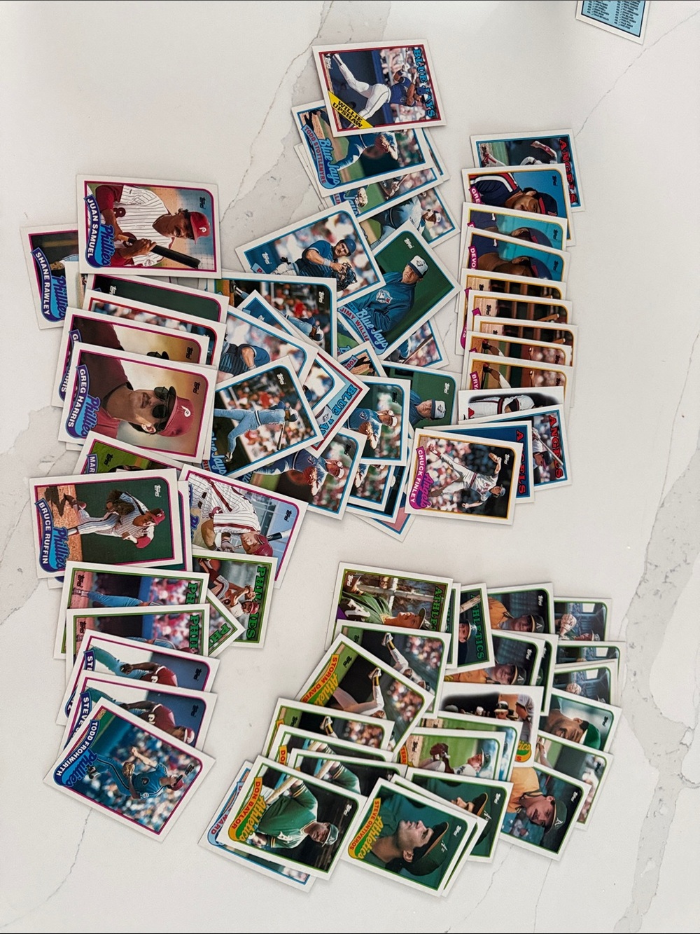 Vintage Baseball Trading Cards Assortment - Phillies athletics Angels Blue Jays